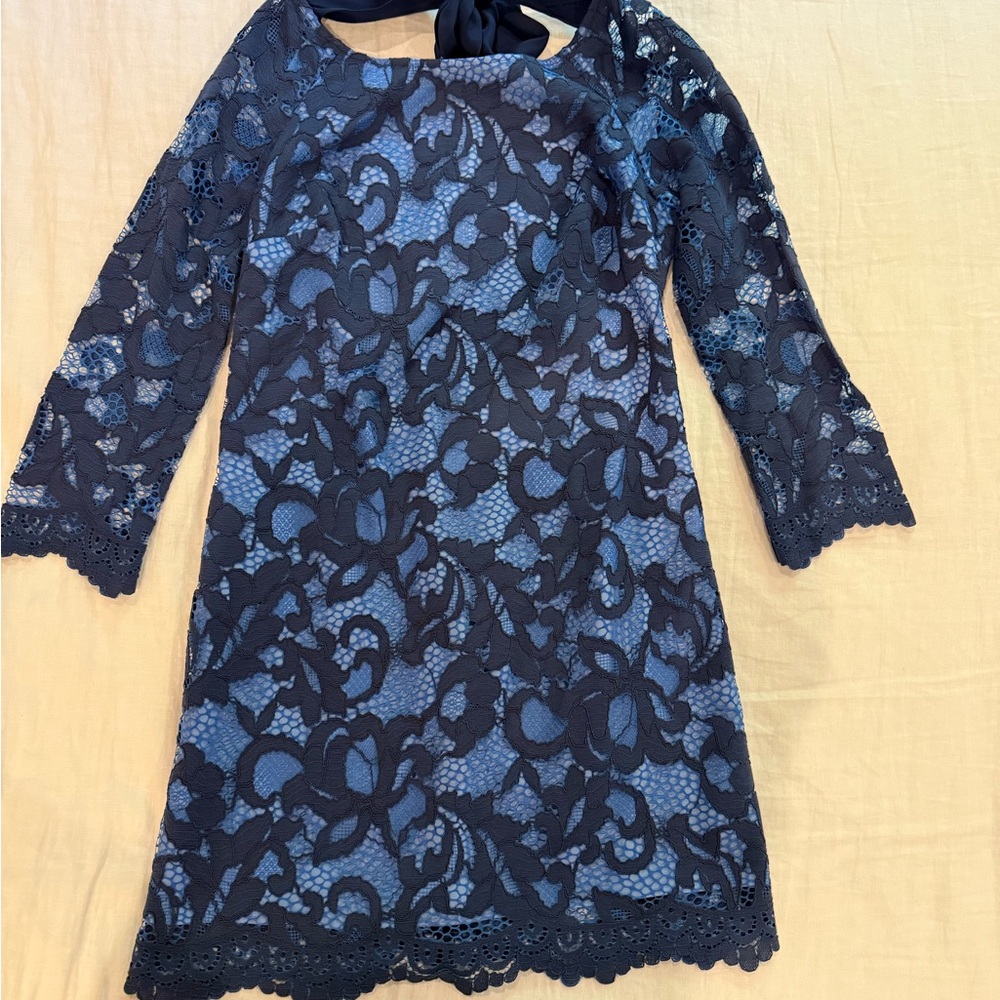 ✨Lilly Pulitzer Navy Blue Lace Dress – Size 6✨